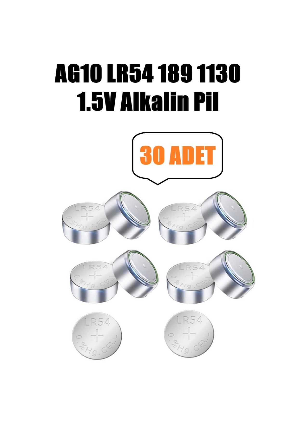 30 Adet AG10 1131 SG10 389 189 LR54 Düğme Pil Hesap Makinesi/Terazi/Saat/Oyuncak/Garaj Yuvarlak Pil