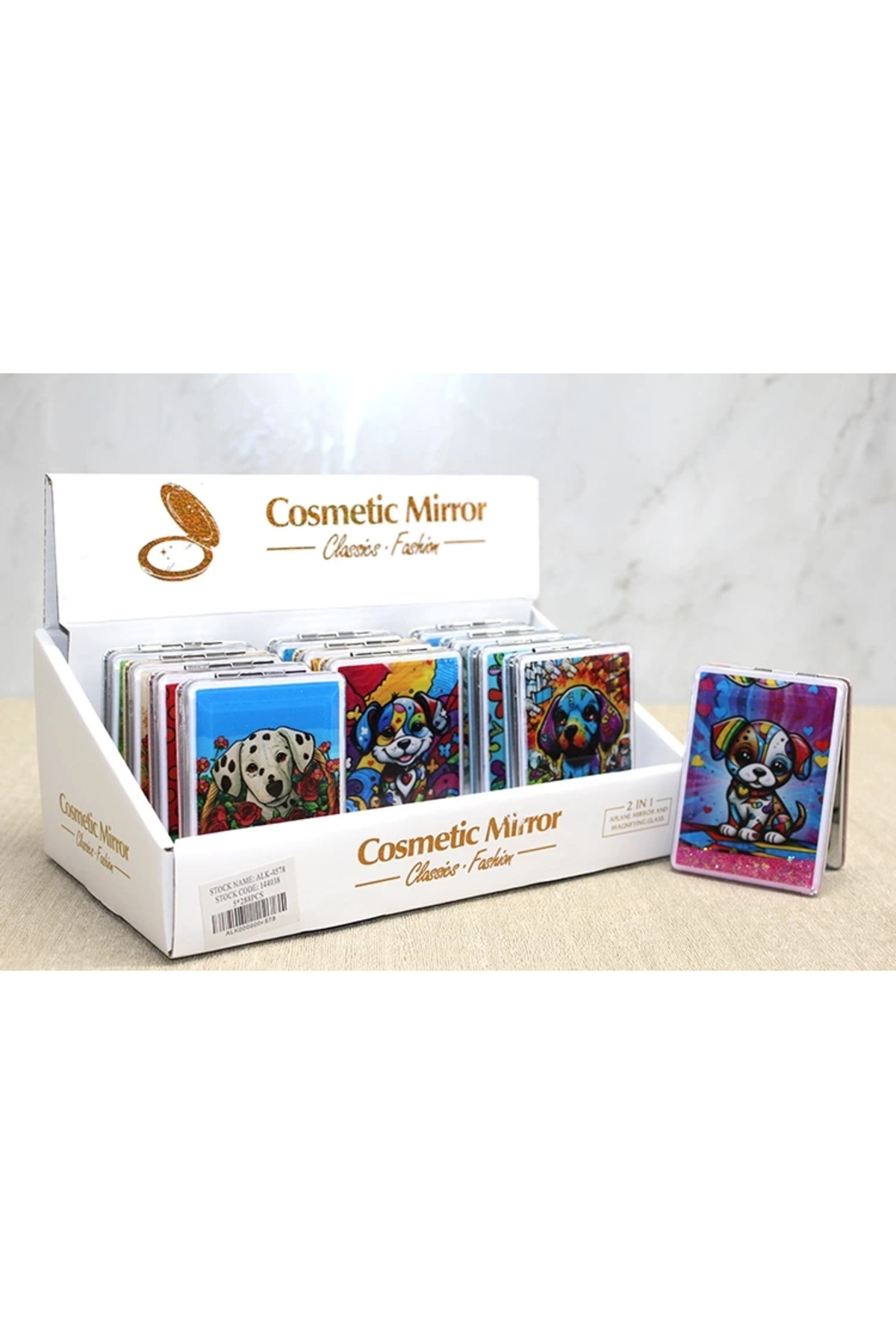 NARUE Hareketli Sulu Detaylı Köpek Figürlü El Aynası Alk4578