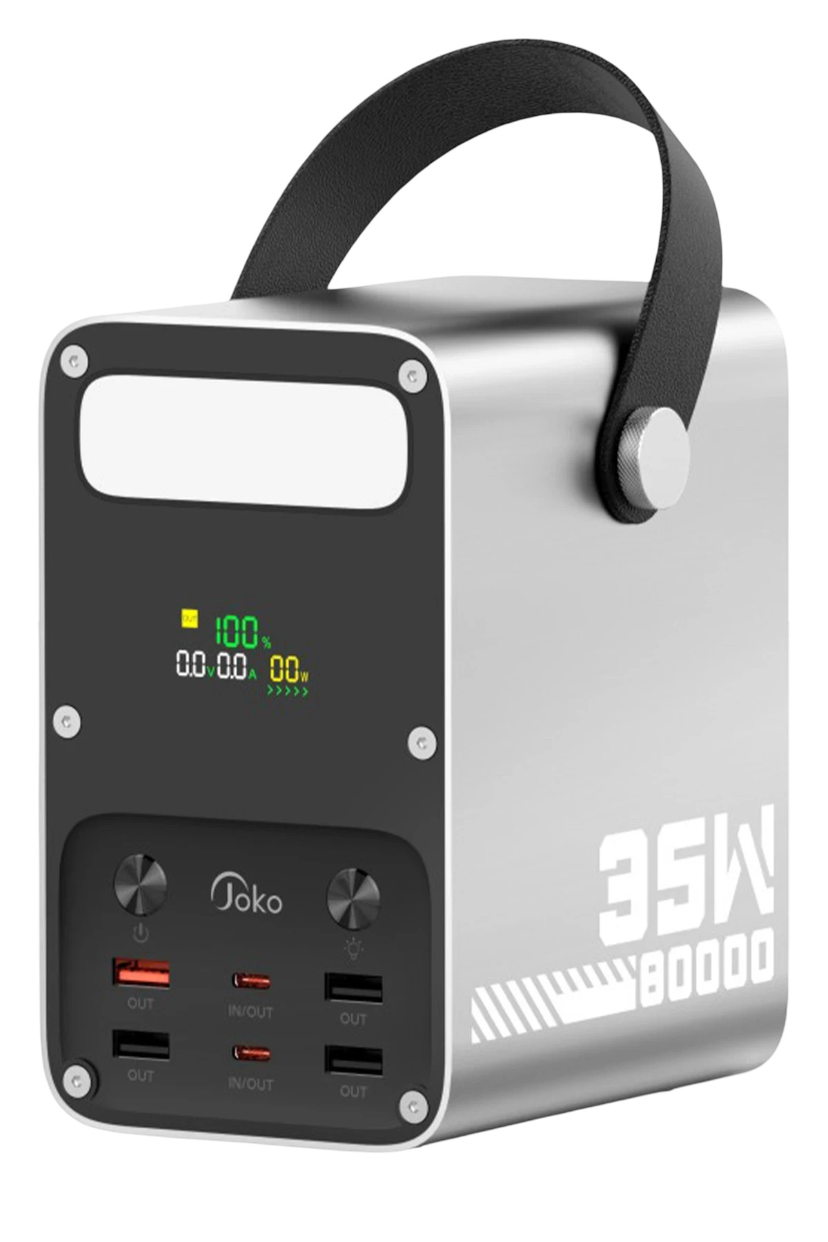 Fuchsia J52 80.000 mAh Dijital Şarj Göstergeli Led Işıklı 35W PD Powerbank - Gümüş