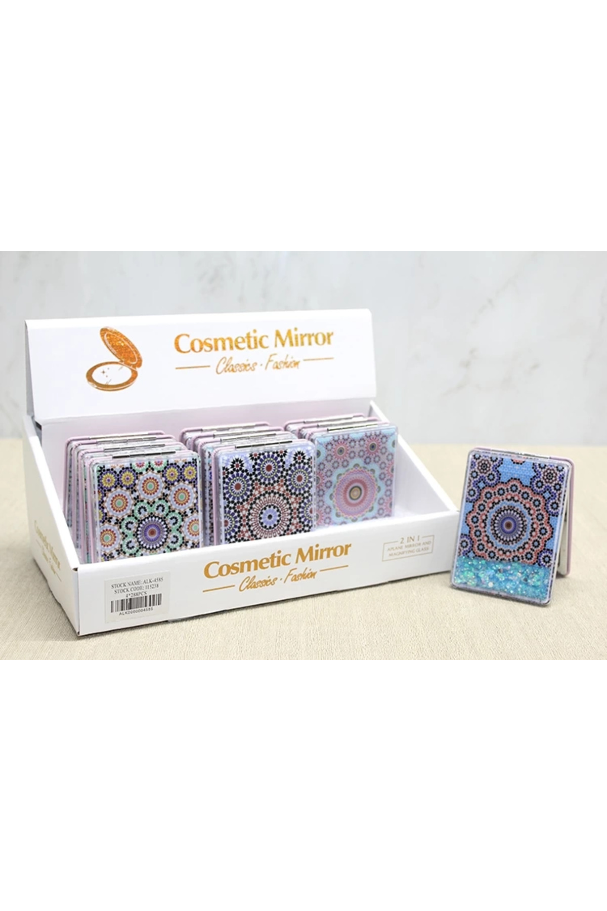 NARUE Mandala Desenli Hareketli Sulu El Aynası Alk4585