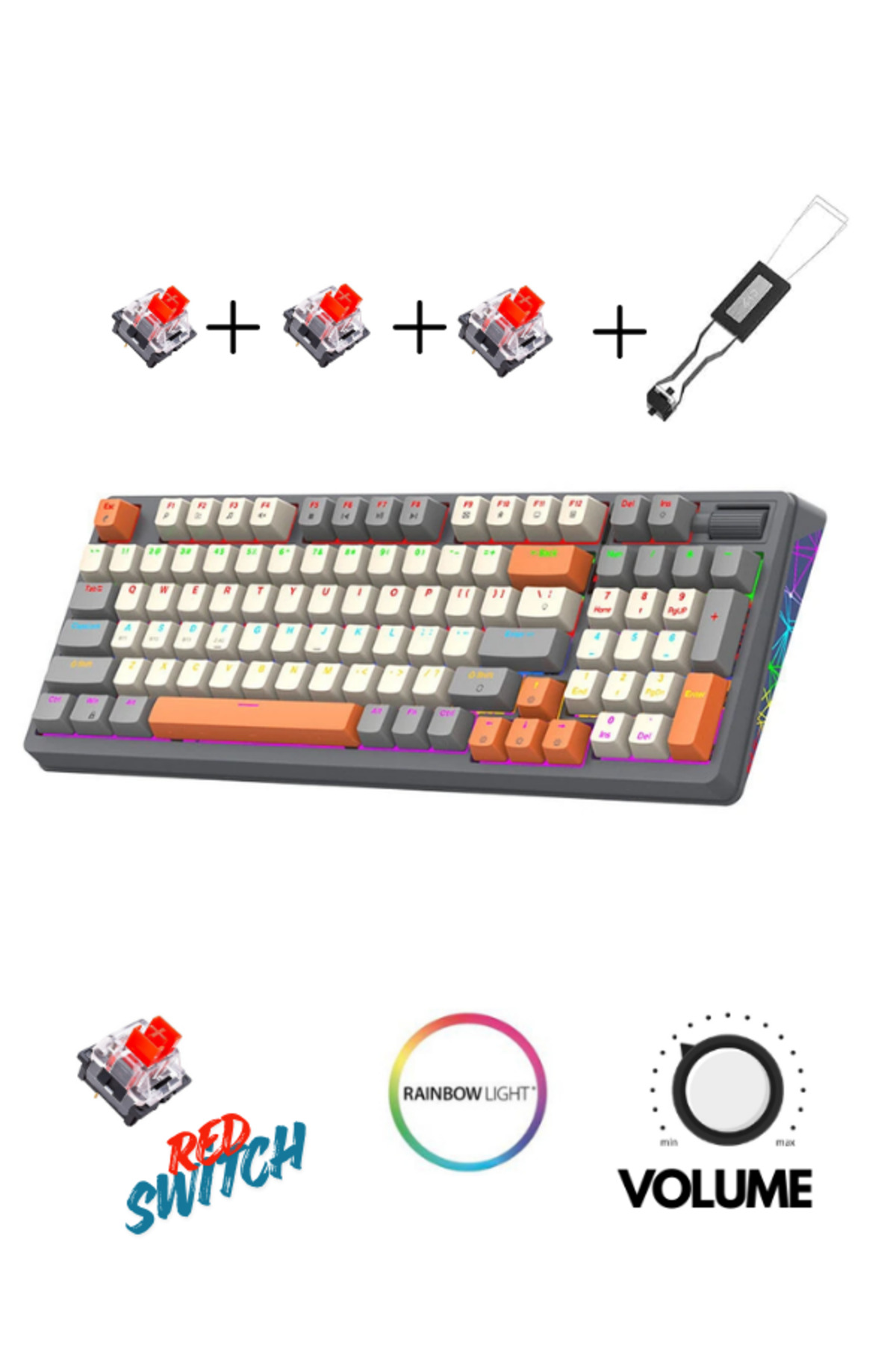 ATAsoft K85 Red Switch Kablolu Mekanik Gaming Oyuncu Klavyesi Ses ATAsoft K85 Red Switch Kablolu Mekanik Gaming Oyuncu Klavyesi Ses