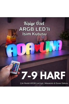 JETJEST Kişiye Özel ARGB LED'li Dekoratif İsim Kutusu