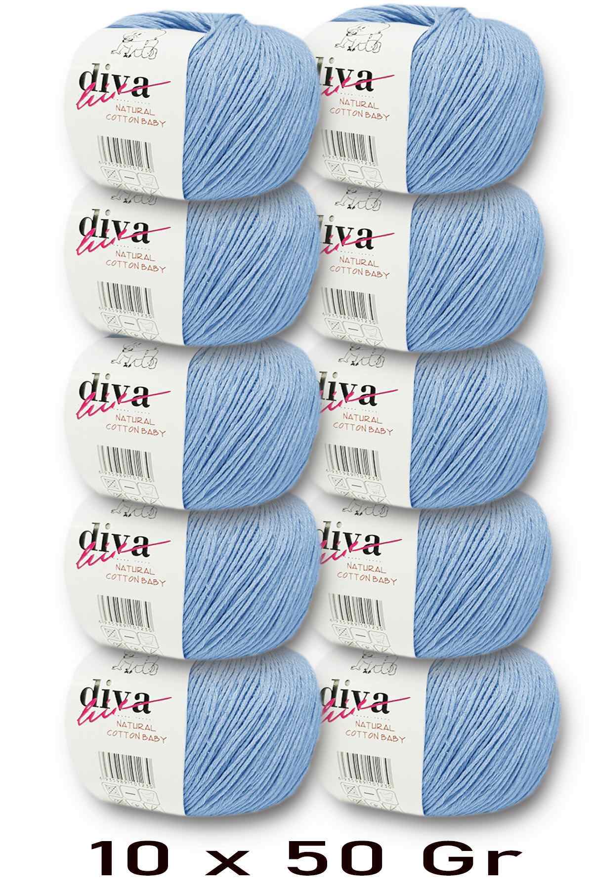 Premium Amigurumi Rope Punch Baby Soft Cotton 500 g (pack of 10) - Baby Blue