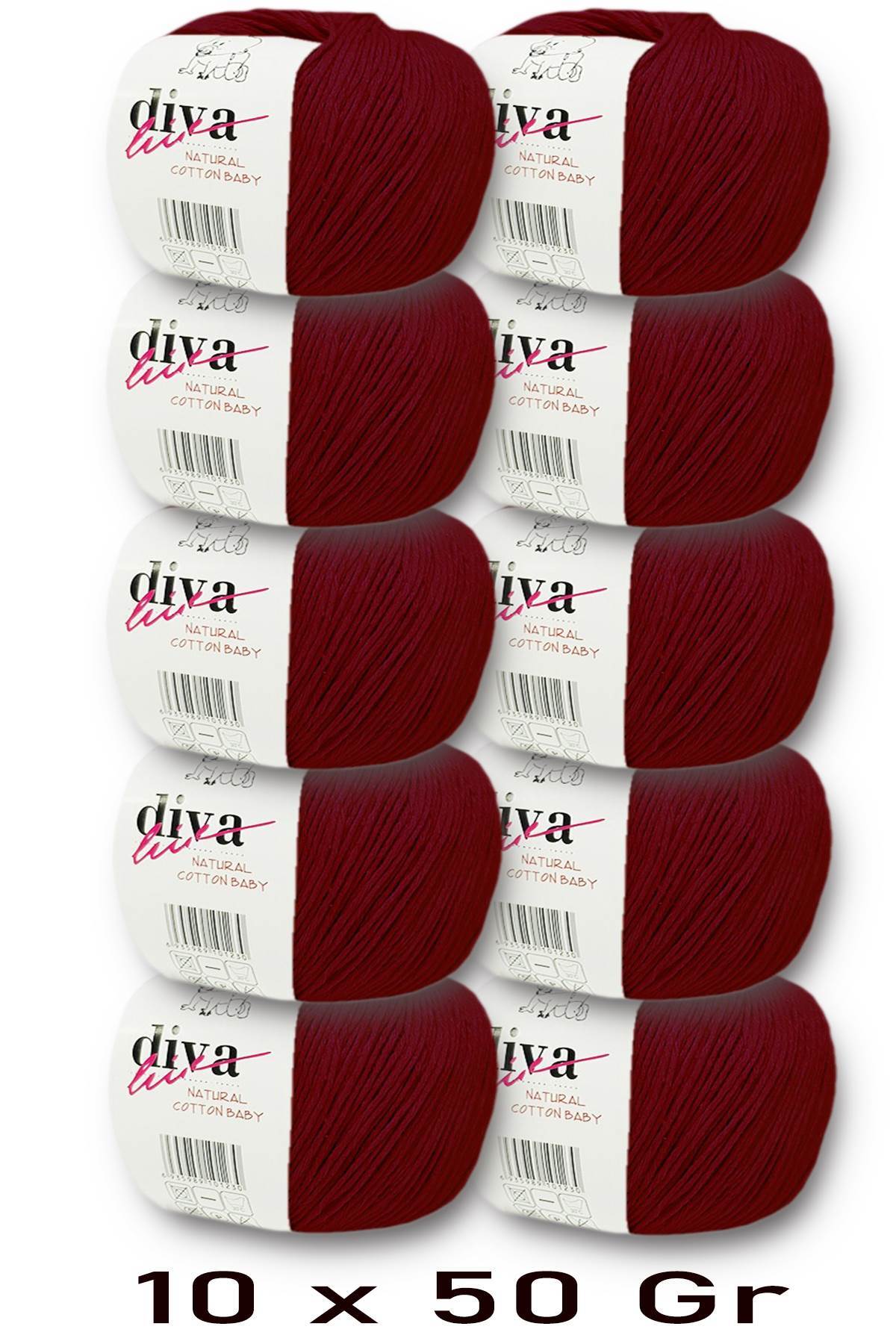 Premium Amigurumi Rope Punch Bebe Soft Cotton 500 g (pack of 10) - Burgundy