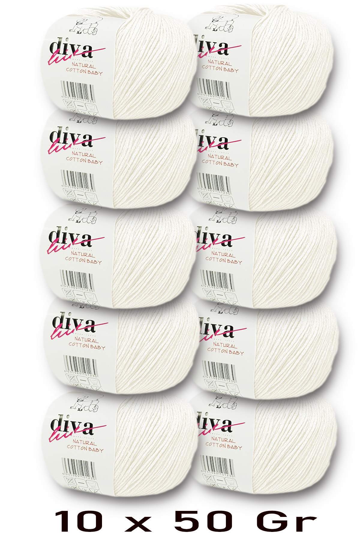 Premium Amigurumi Rope Punch Baby Soft Cotton 500 g (pack of 10) - Bone