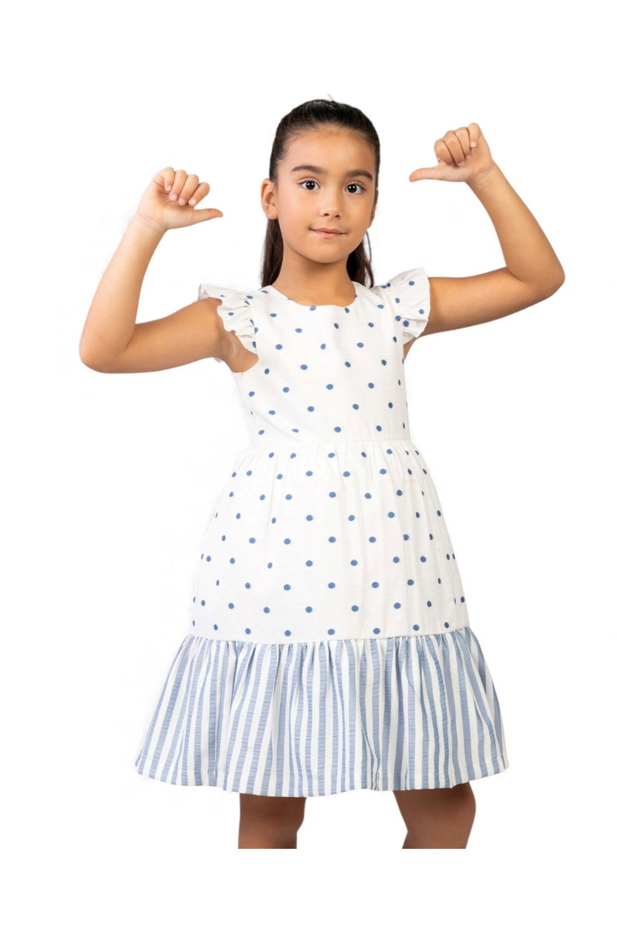 Ege Bebek Kız Çocuk Keten Bolerolu Askılı Keten Elbise, 6-7-8-9-10 Yaş Elbise ve Bolerolu 2'li Takım fotoğrafı 4 (önizleme)