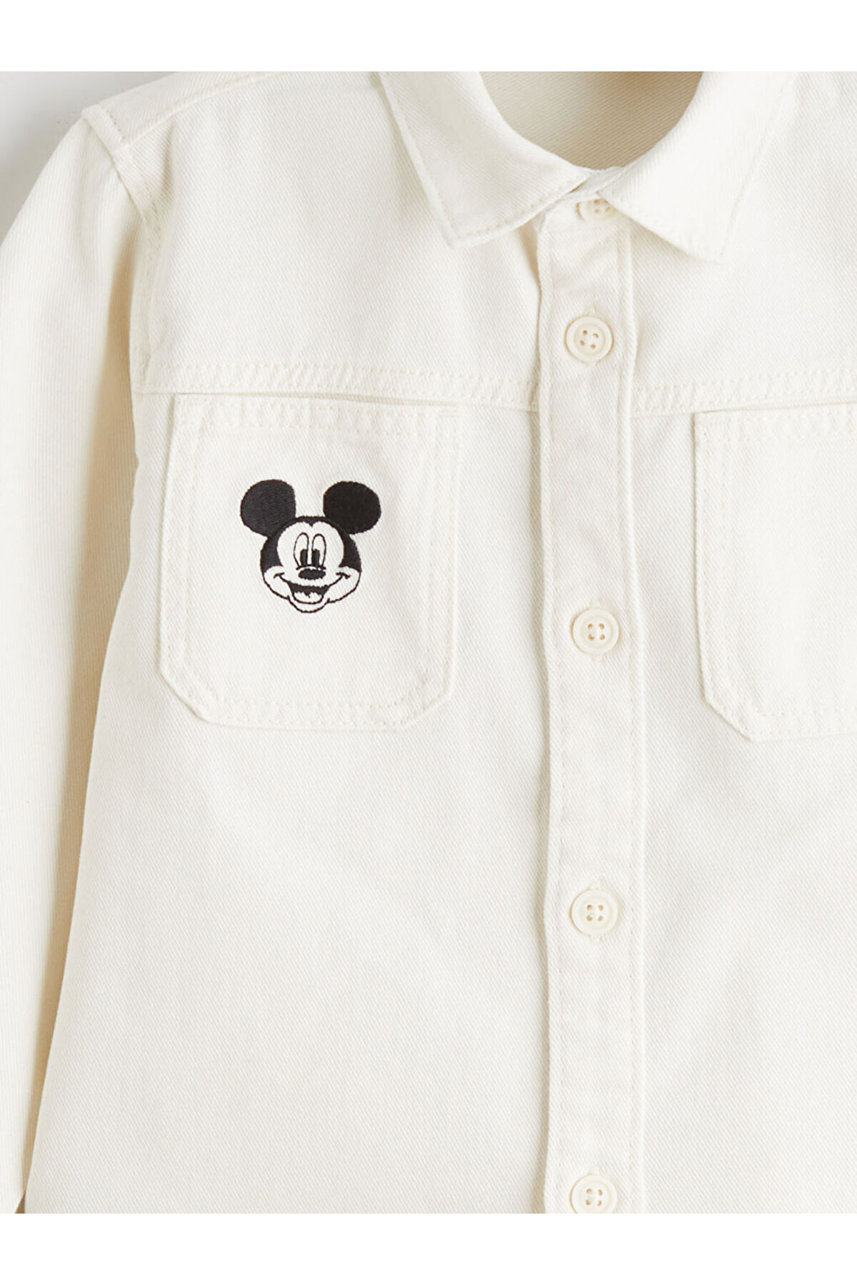LC Waikiki Bej Mickey Mouse Nakışlı Erkek Çocuk Gömlek fotoğrafı 5 (önizleme)