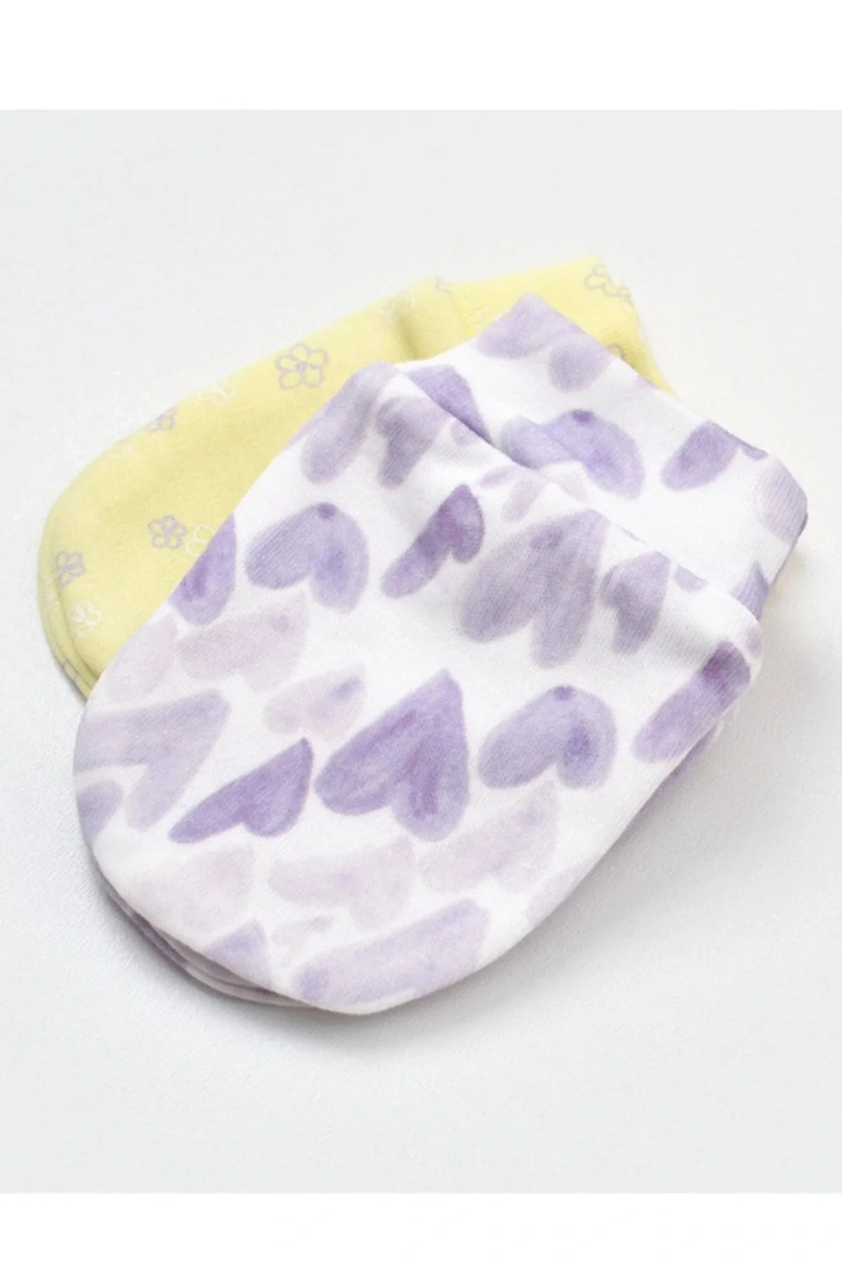 Bibaby Organik Eldiven 2li Love You Baby Yellow Lavender fotoğrafı 4 (önizleme)