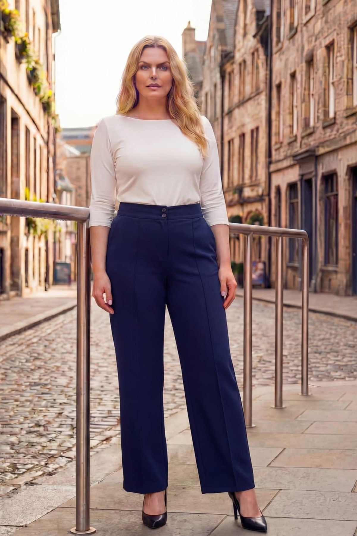 tarzımsüper Kadın Büyük Beden Yüksek Bel Büyük Beden Çimalı Likralı Konfor Kumaş Pantolon