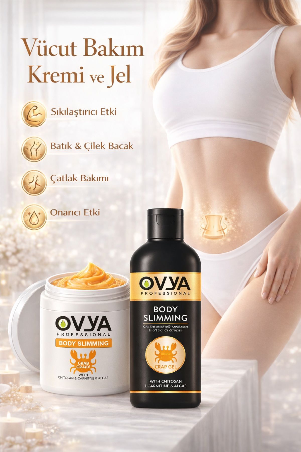 ovya Bölgesel Incelme Seti Yengeç Jeli 500ml + Yengeç Kremi 500ml