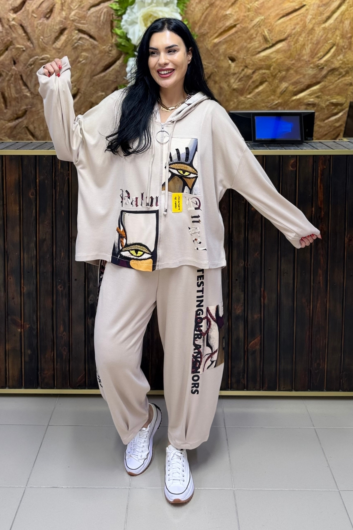 GÖKSEL GÖZ TASARIMLI BÜYÜK BEDEN TAKIM