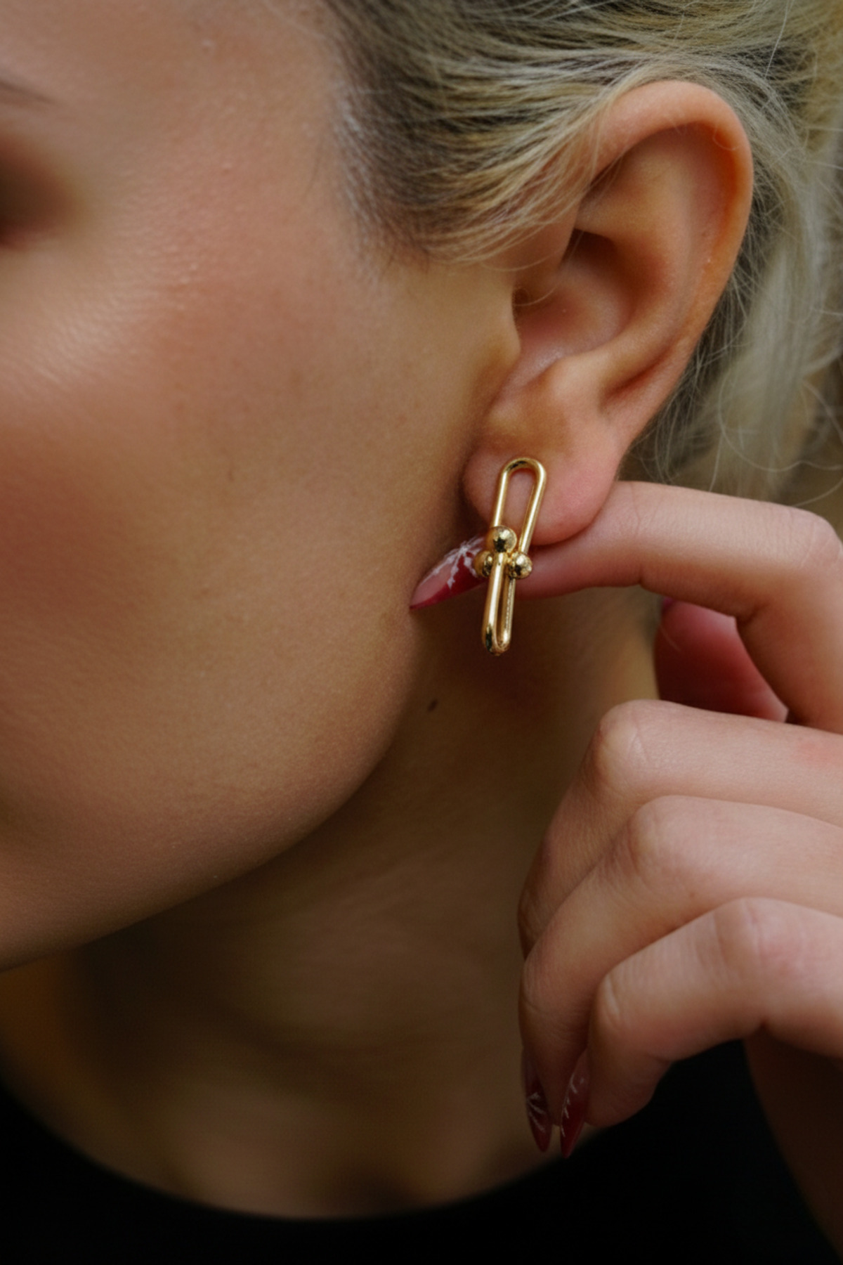 UZUNDAĞ KUYUMCULUK 14 Ayar Altın Orta Boy Tiffaniy Küpe