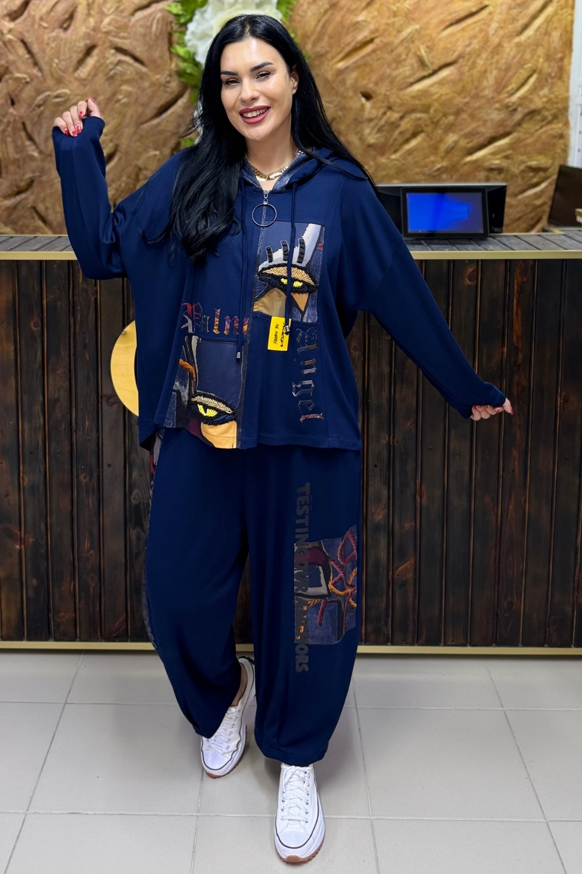 GÖKSEL GÖZ TASARIMLI BÜYÜK BEDEN TAKIM