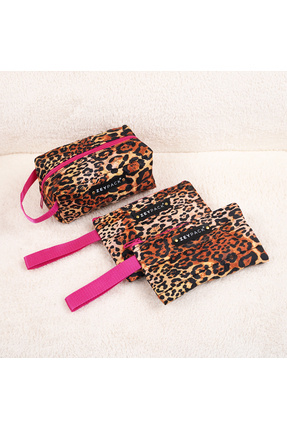 zeypack Leopar Desenli Makyaj Çantası Seti 2'li Organizer