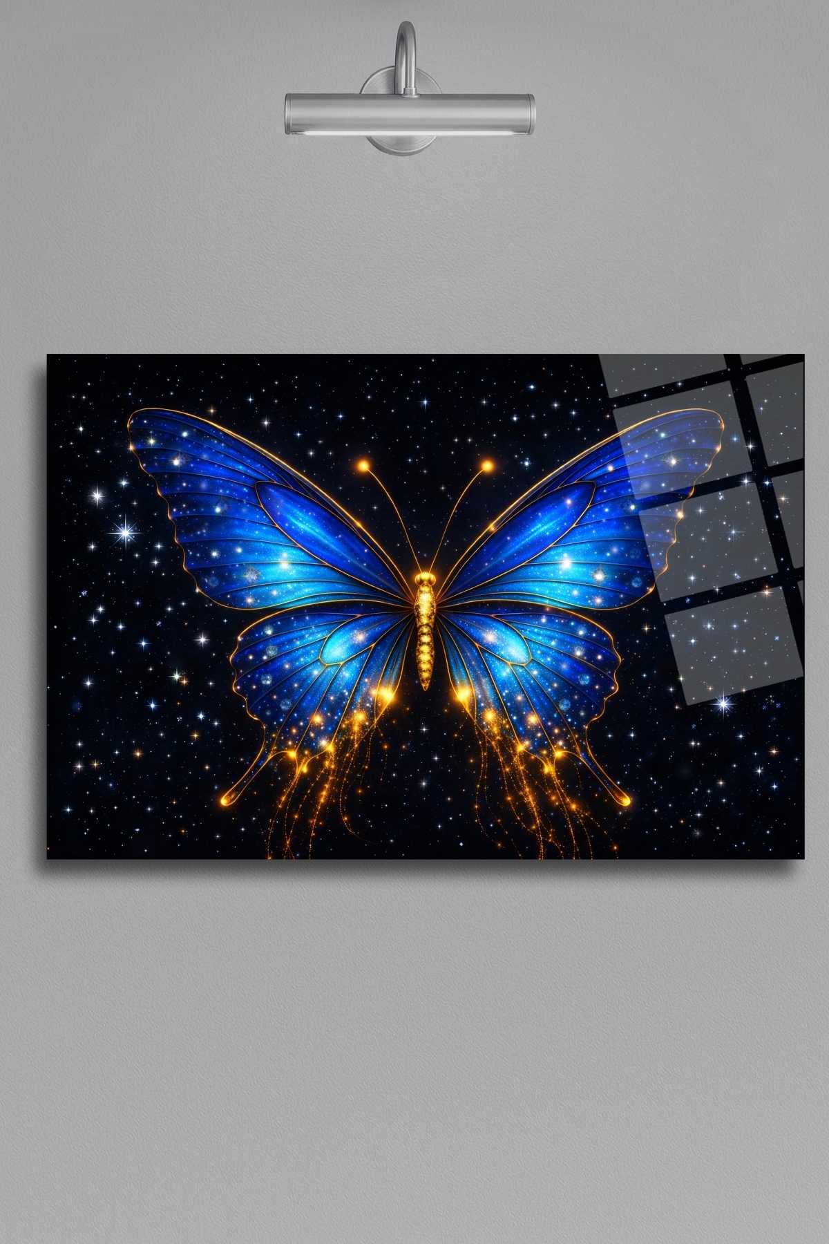 Blue Butterfly Horizontal Glass Table 458