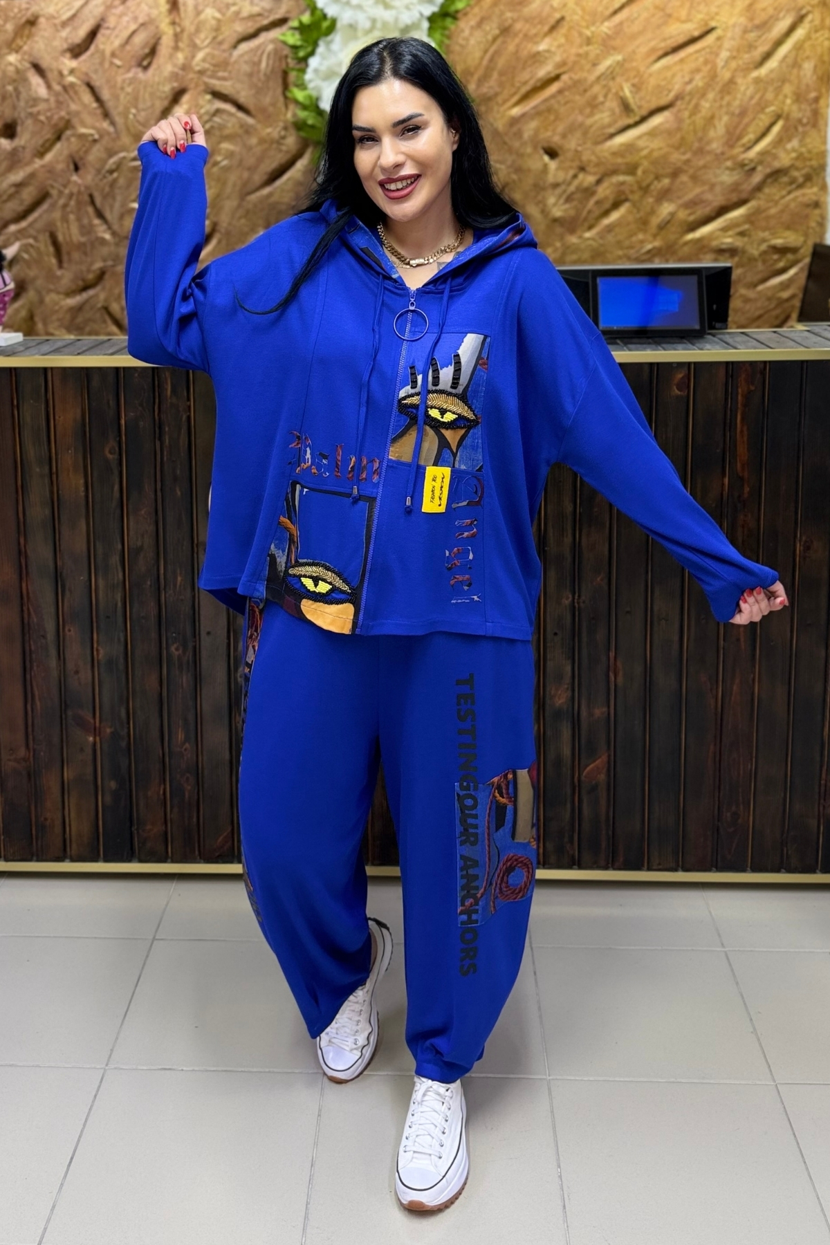 GÖKSEL GÖZ TASARIMLI BÜYÜK BEDEN TAKIM