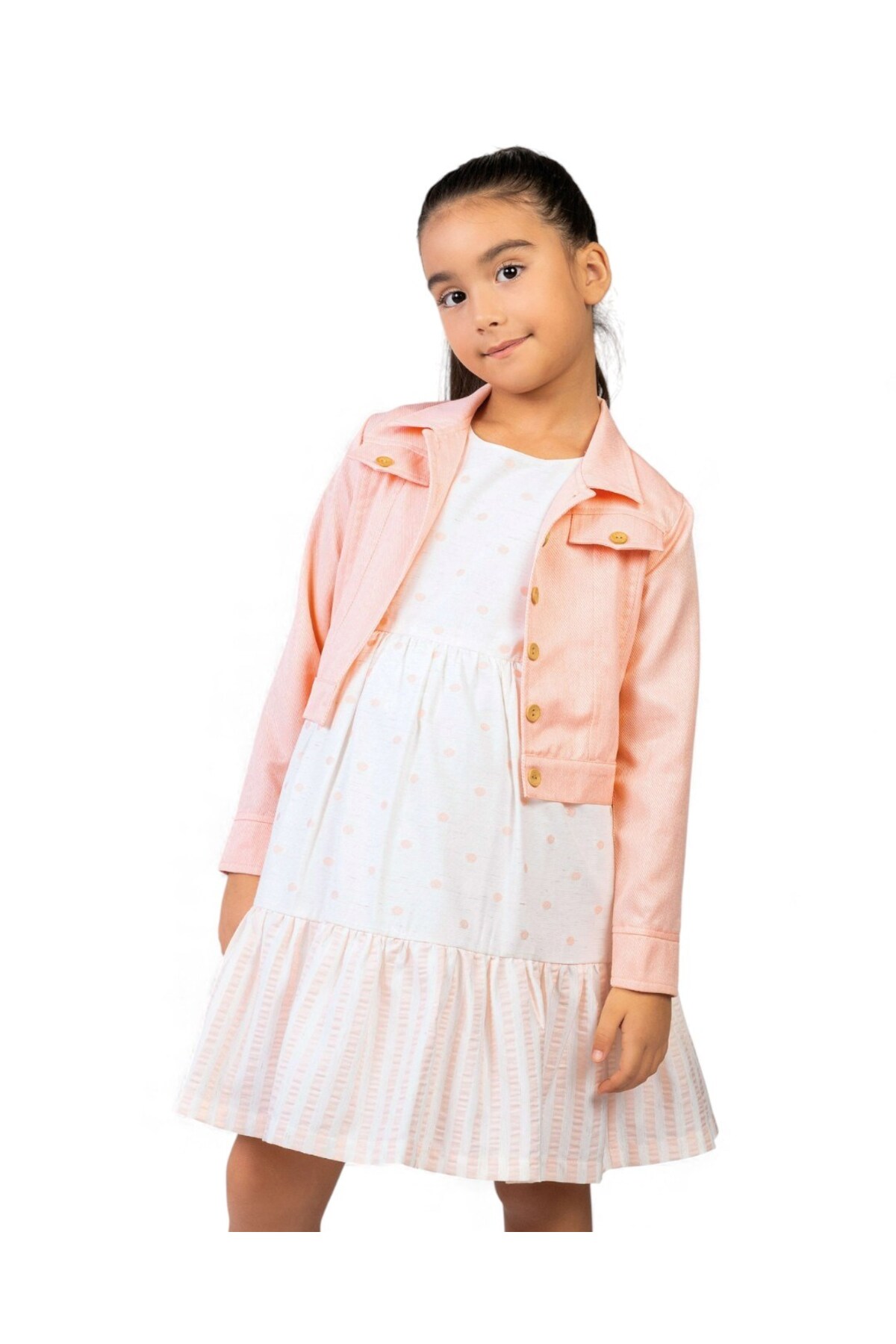 Ege Bebek Kız Çocuk Keten Bolerolu Askılı Keten Elbise, 6-7-8-9-10 Yaş Elbise ve Bolerolu 2'li Takım fotoğrafı 4 (önizleme)