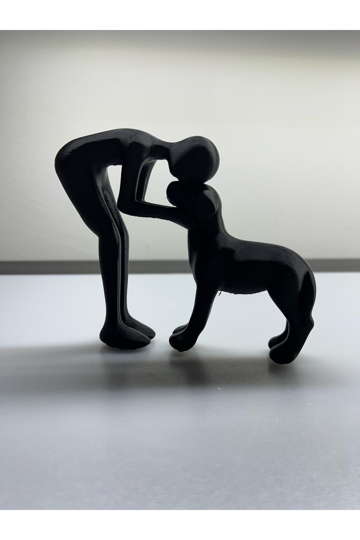 Minimalist Design Decorative Table Top Trinket with Dog and Human Friendliness Figure