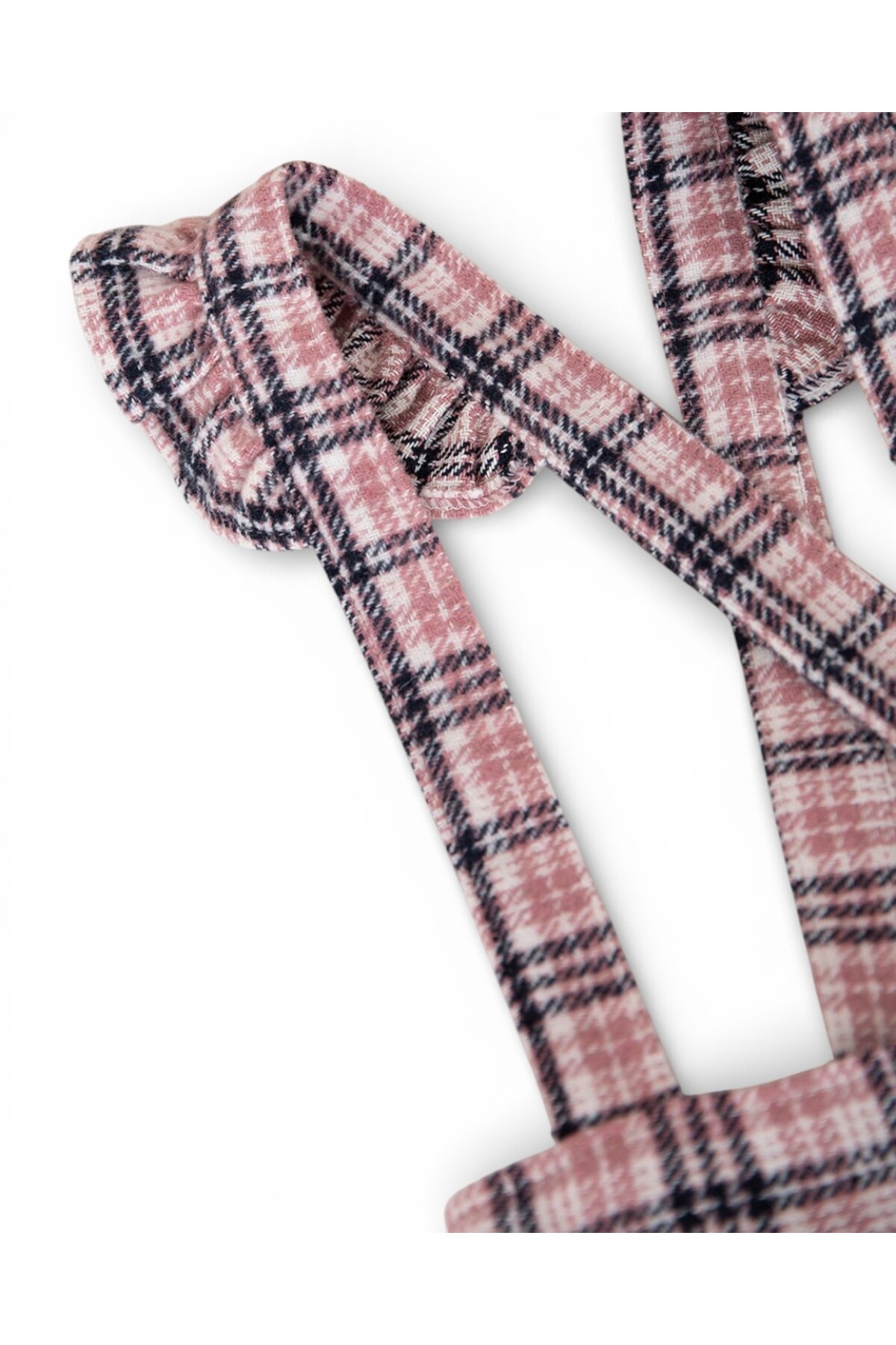 Ege Bebek Kız Çocuk 4-5-6-7-8 Yaş Oduncu Kumaş Salopetli Badili 2 Parça Takım, Ekose Desenli Elbise fotoğrafı 7 (önizleme)