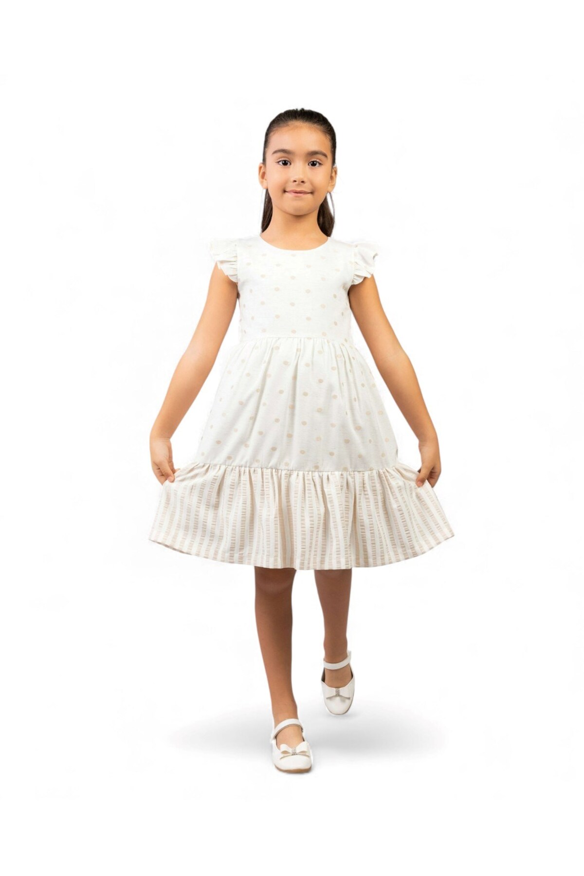 Ege Bebek Kız Çocuk Keten Bolerolu Askılı Keten Elbise, 6-7-8-9-10 Yaş Elbise ve Bolerolu 2'li Takım fotoğrafı 2 (önizleme)