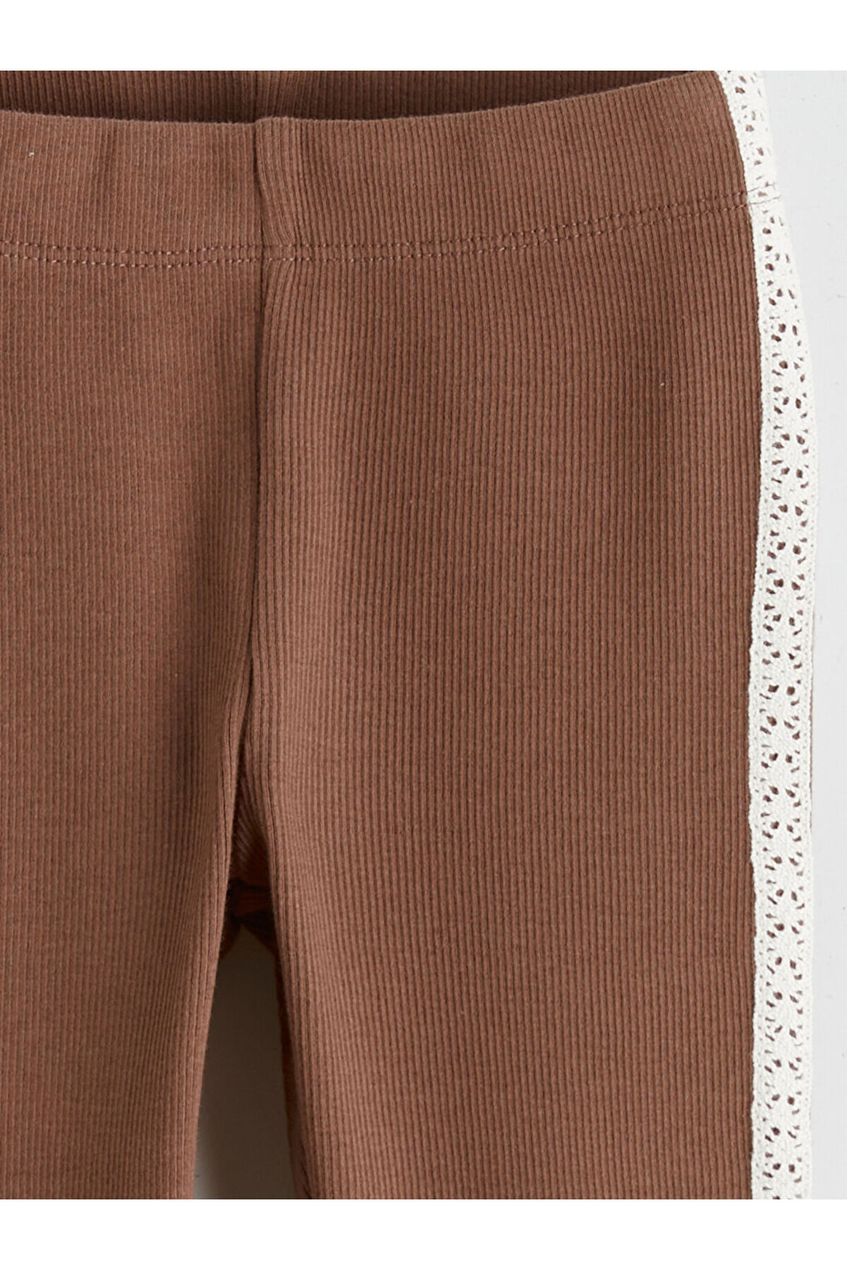 LC Waikiki Pembe Beli Lastikli Kız Çocuk Fitilli Tayt 2'li fotoğrafı 6 (önizleme)