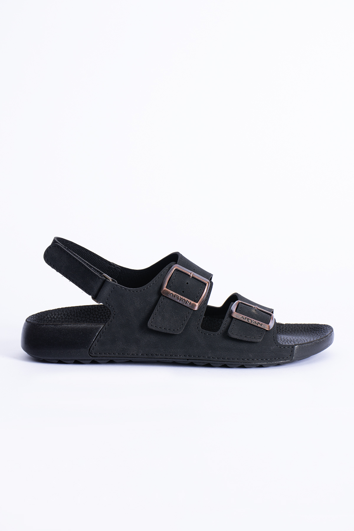 Polomia Comfort Dubai Erkek Çift Bant Tokalı Süet Deri Görünümlü Anatomik Casual Günlük Flat Sandalet