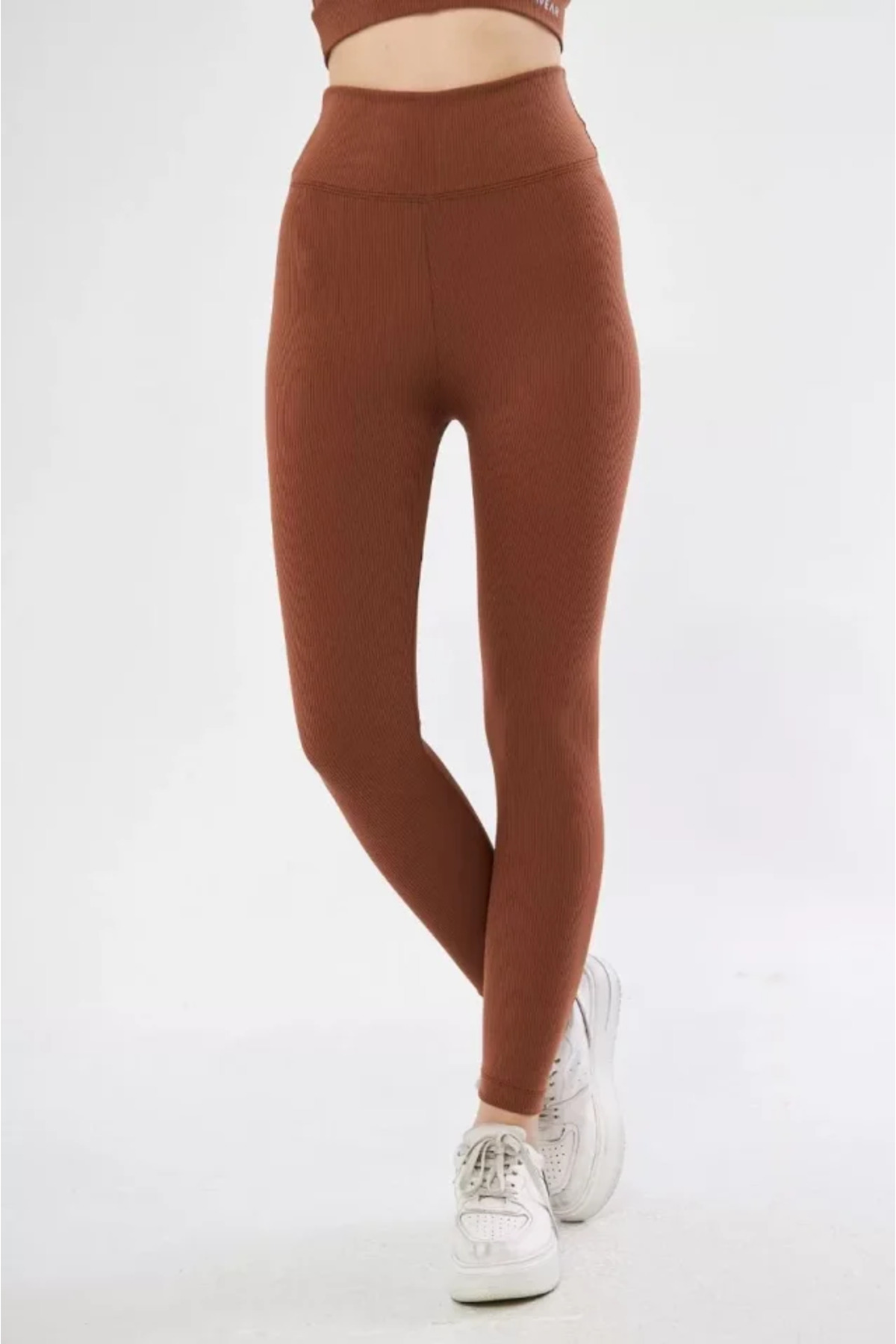 Kanonik Education Yüksek Bel Fitilli Tayt - Kahve