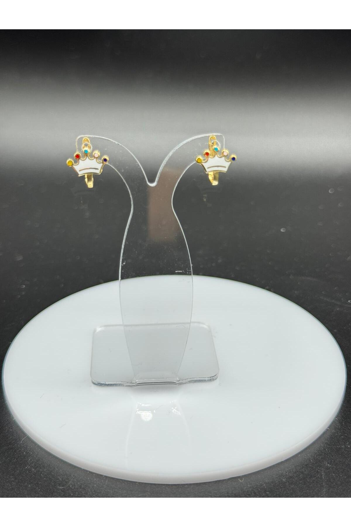 MHCGOLD 14 Ayar Desenli Altın Çocuk Küpe