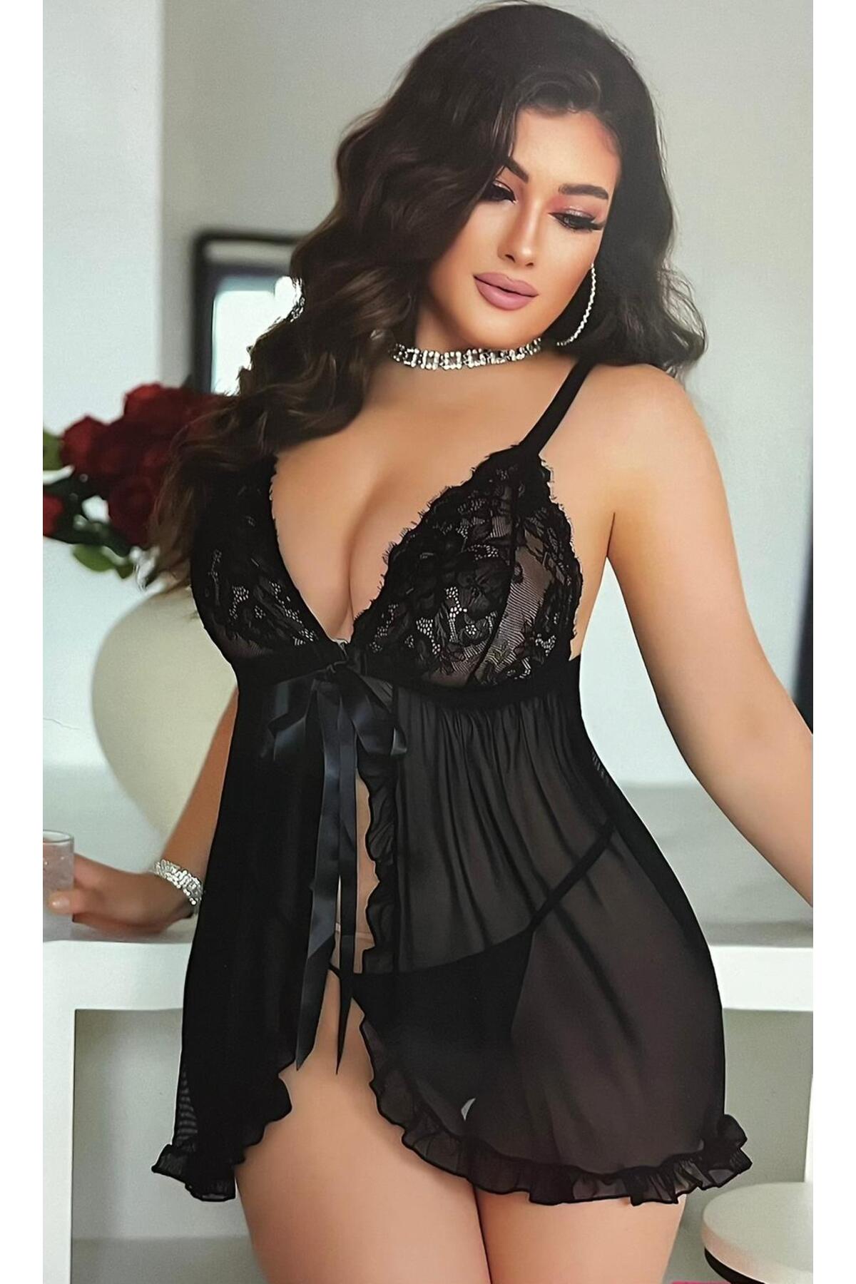 Nightlight Kadın Askılı Dantel Detaylı Mini Gecelik