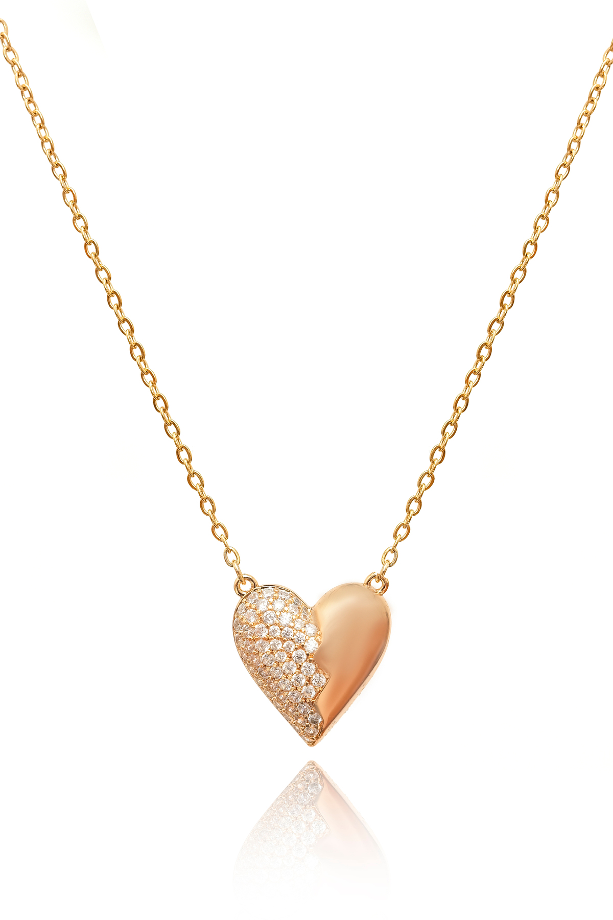 Lumière Heart Zirkon Detaylı Xuping Kalp Kolye