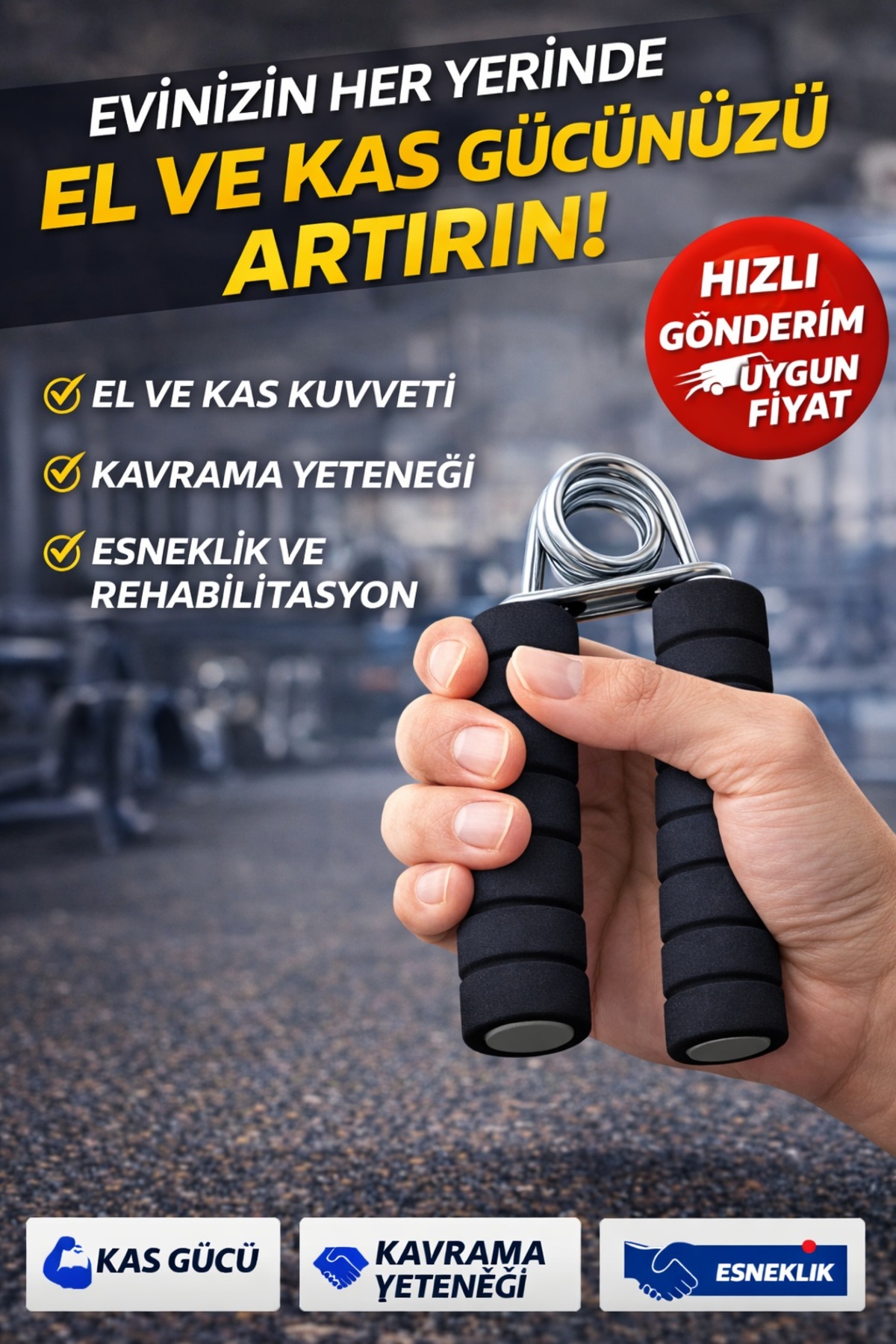 poswicon El Bilek Güçlendirme Aleti 2’li | Ergonomik El Yayı