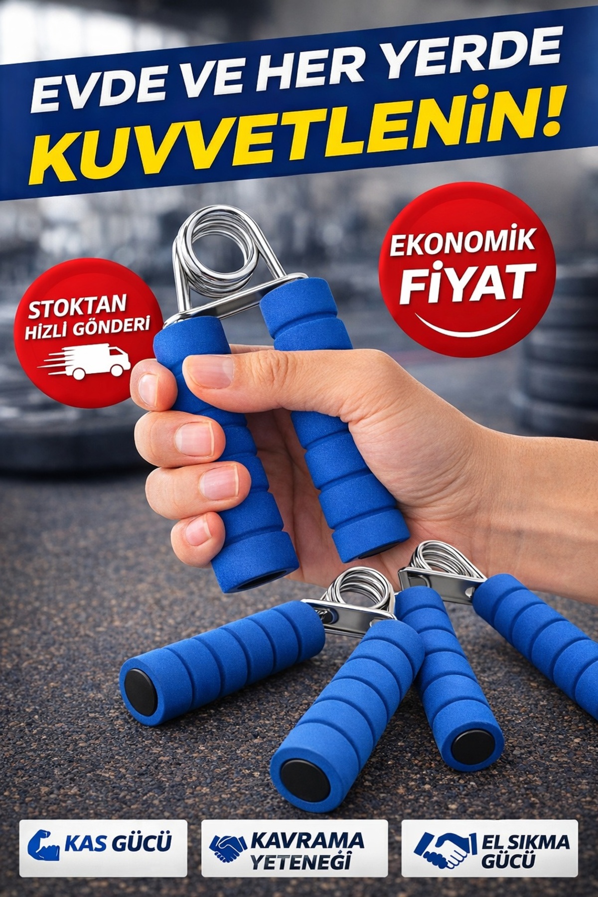 poswicon 2’li El Yayı & Ortopedik El Bilek Güçlendirici – Ağrı Azaltıcı & Sabit Direnç Egzersizi