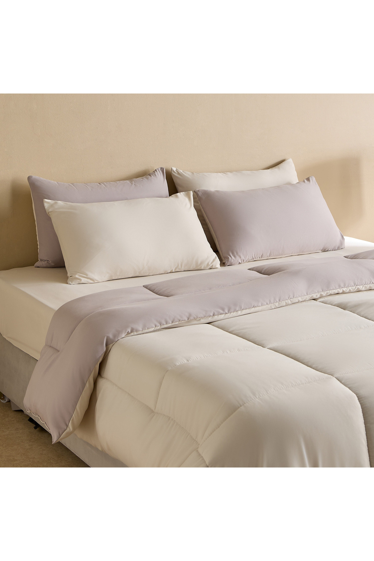 Home Box Luno Sleep Ease Hotel Collection 6-Piece Reversible Microfibre Queen...