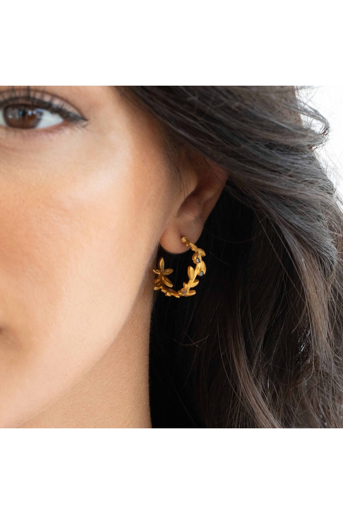 NİSERAJEWELLERY "Zeytin Dalı" Altın Küpe