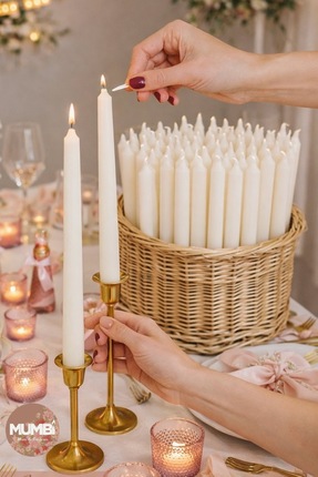 mumbi Şamdan mum 50'li (boyamaya uygun)