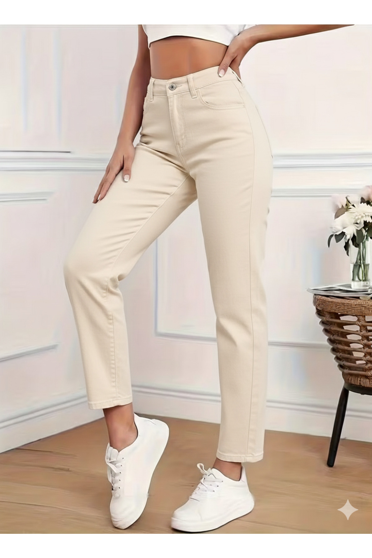 MAKRAS EXCLUSIVE  Astrid Kadın Jeans Boyfriend Mom Jean Yüksek Bel Denim Kot Pantolon - Görsel 3