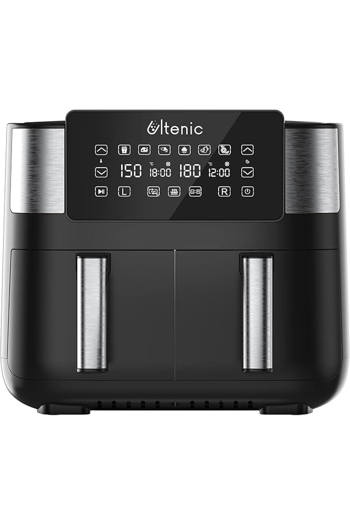 Misda Store K20 Airfryer, Çift Bölmeli Fritöz, 8 Litre XXL, 2850 W, Siyah