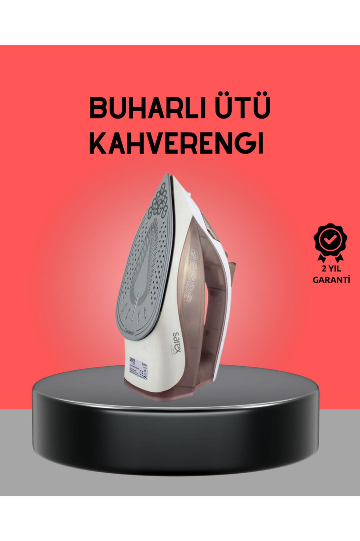 ZERO LAND XMPDBY Kahverengi Buharlı Ütü 2200W Sürekli Buhar 120 g (82956) Şok Buhar