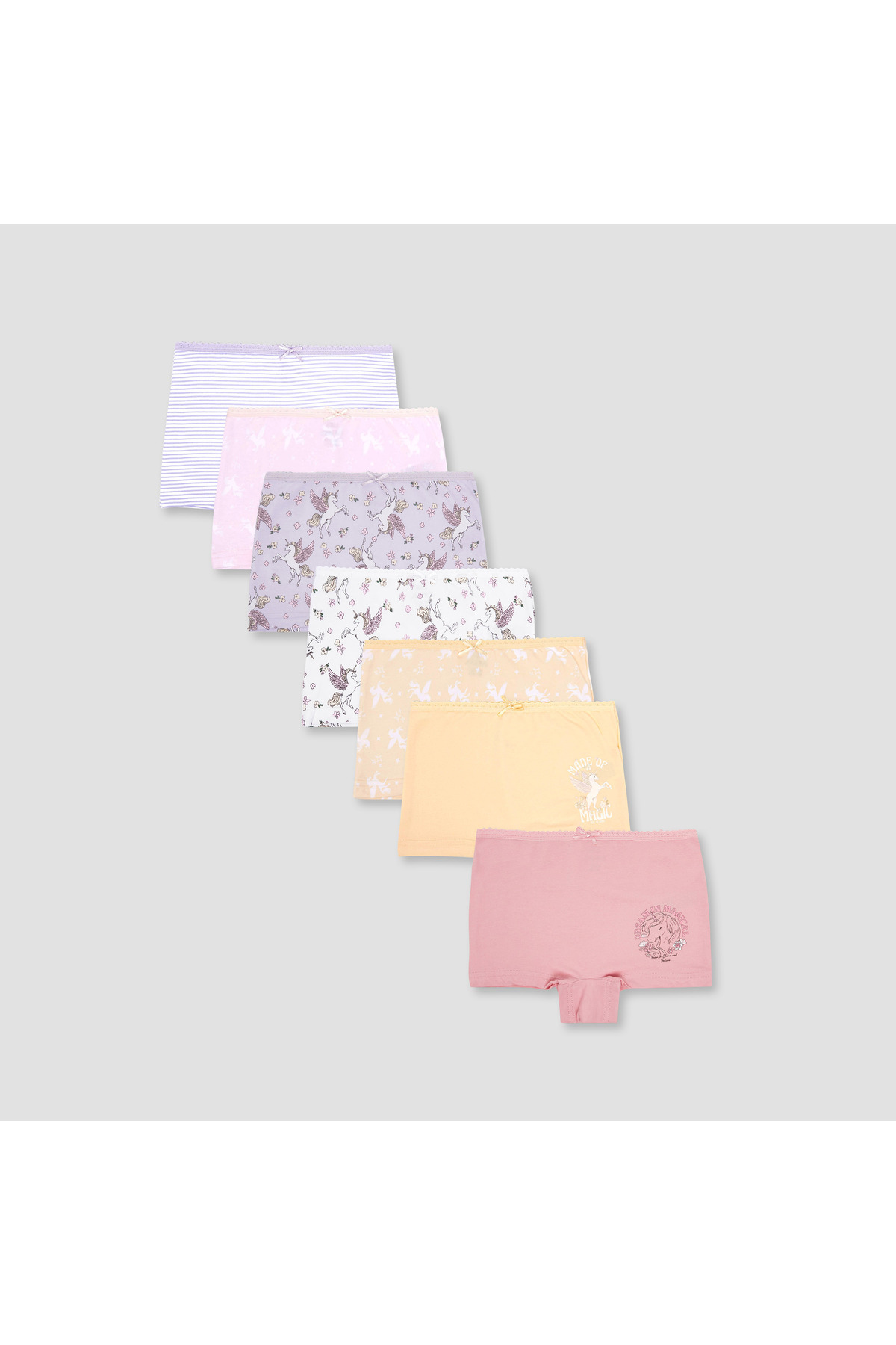 Juniors سراويل داخلية للبنات بخصر مطاطي - قطن - طقم من 7 قطع