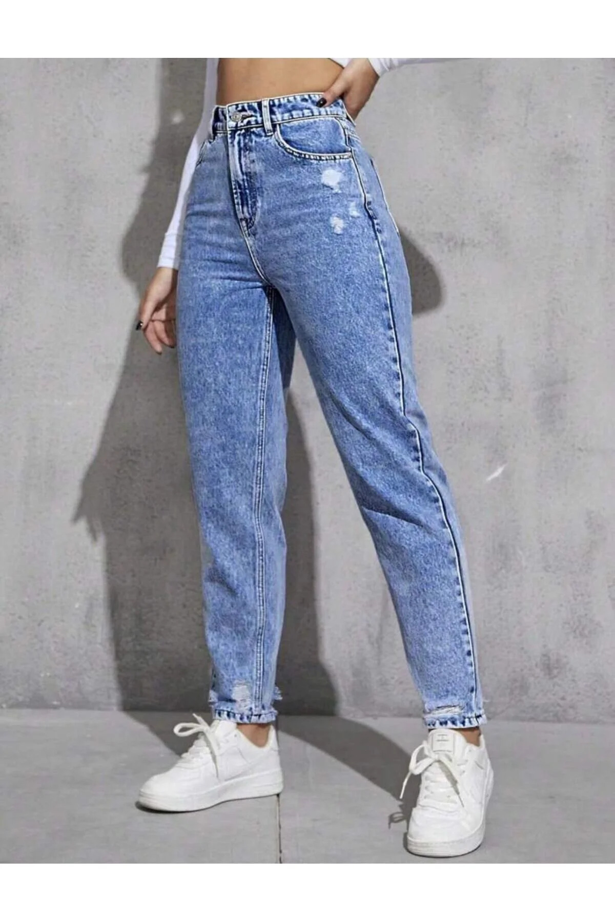 Noxter Дамски дънков панталон, с ресни