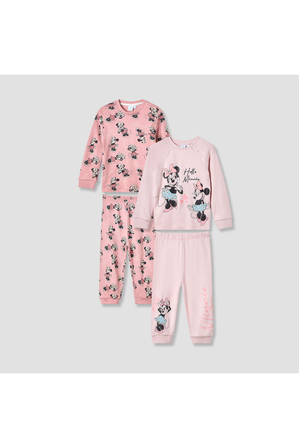 Disney Pyjama Set with Minnie Mouse Print - Cotton - Long Sleeves - Crew Neck...