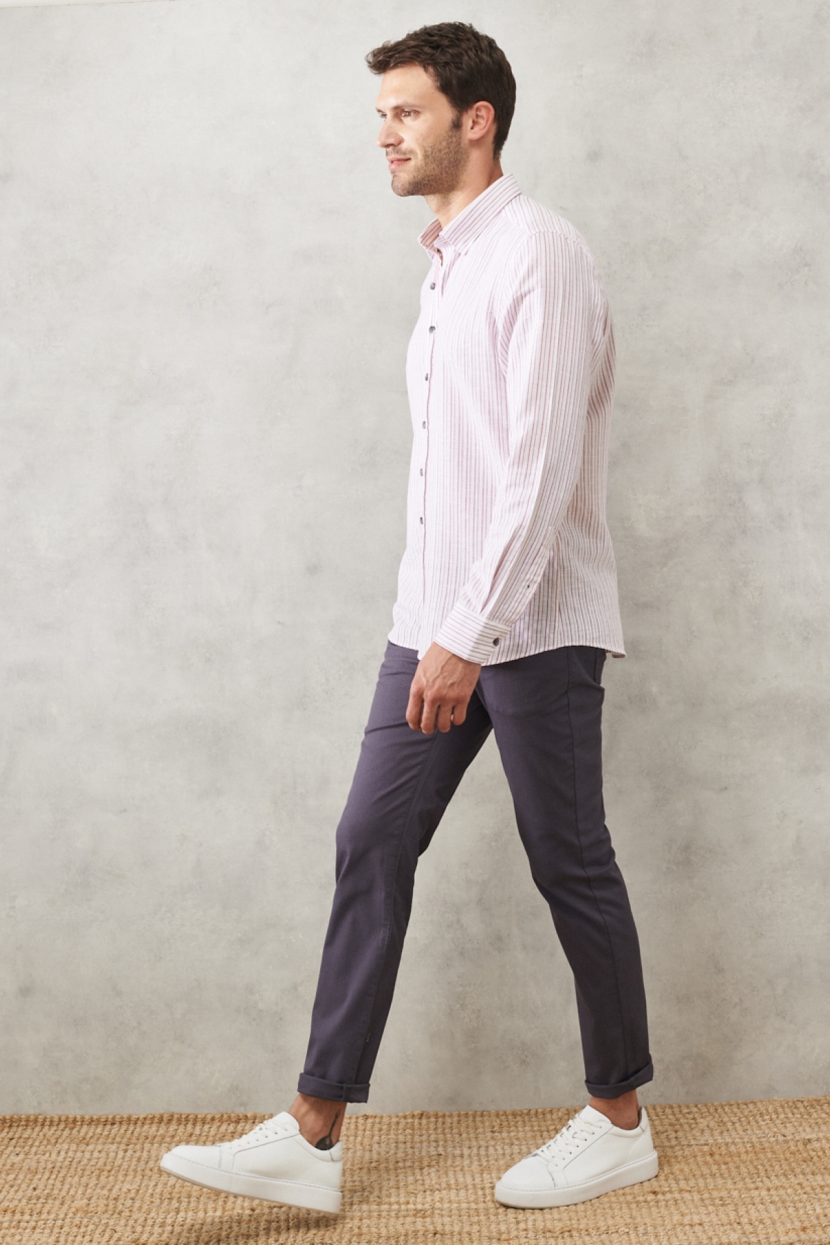 AC&Co / Altınyıldız Classics Füme Slim Fit Dar Kesim 5 Cep Esnek Chino Pantolon görsel 3