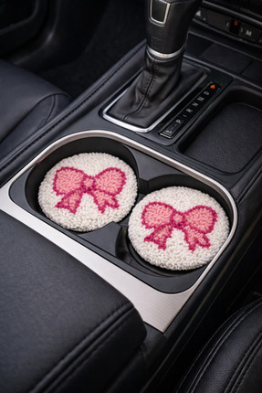 RetroNaut Punch Nakışlı Araç Bardak Altlığı 2’li – Kaymaz Oto Bardak Altlığı-...