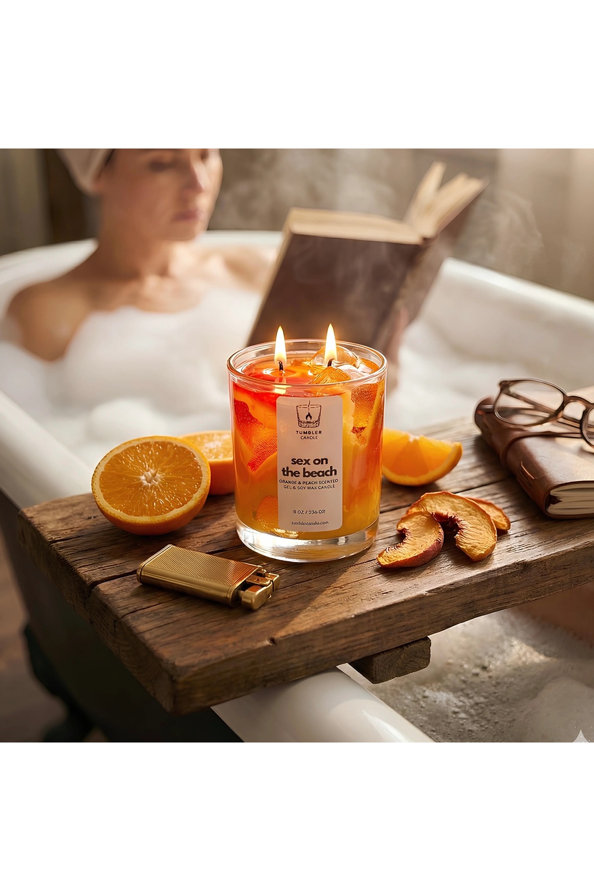 Tumbler Candle Sex on the Beach - Portakal ve Şeftali Kokulu Soya