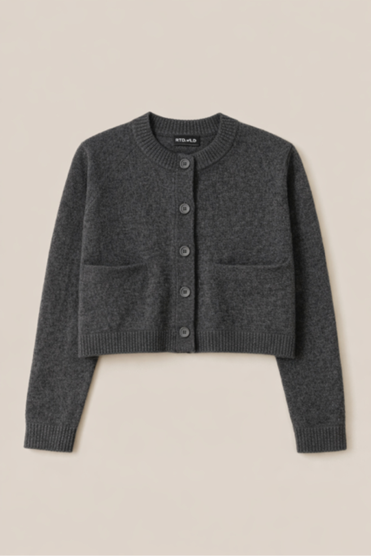 RTD&VLD  Kadın Vita-266 Bolina Bisiklet Yaka Gizli Cep Düğmeli Triko Hırka Antrasit - Görsel 3