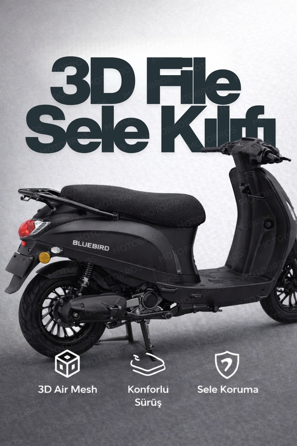 Motobros Kuba Bluebird 3D File Sele Kılıfı Motor Koltuk Kılıfı Kaymaz, Koruyucu Motor Sele Kılıfı fotoğrafı 5 (önizleme)