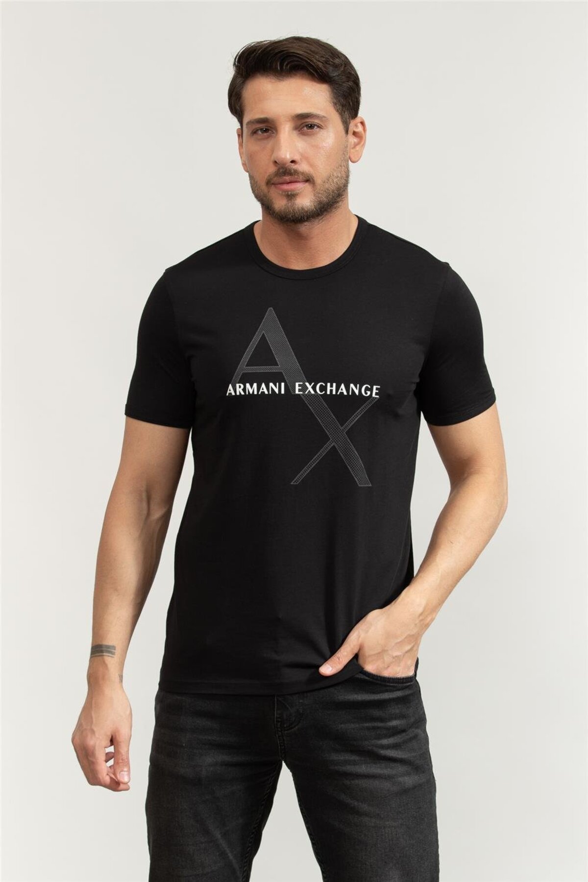 تی‌شرت یقه گرد مردانه مشکی آرمانی اکسچنج تی شرت Armani Exchange