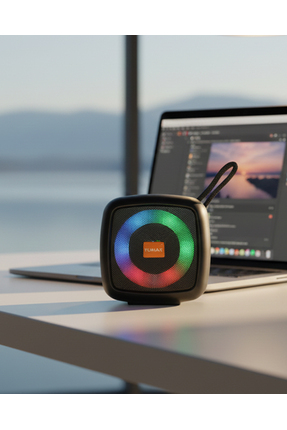 yumax RGB Işıklı Bluetooth Hoparlör | 5W Güçlü Ses | IPX4 Suya Dayanıklı | Ta...