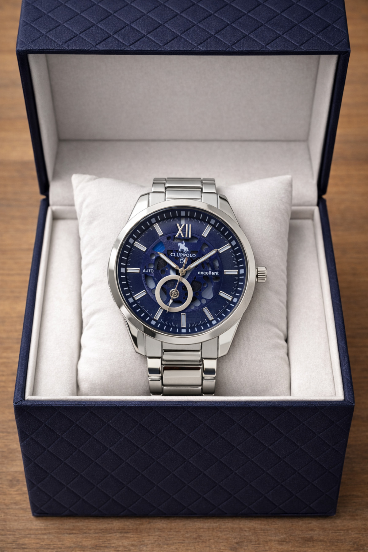 مچ‌بند ساعت مردانه مدل ورزشی جدید نقره‌ای با بسته‌بندی هدیه برای روز پدر و ولنتاین