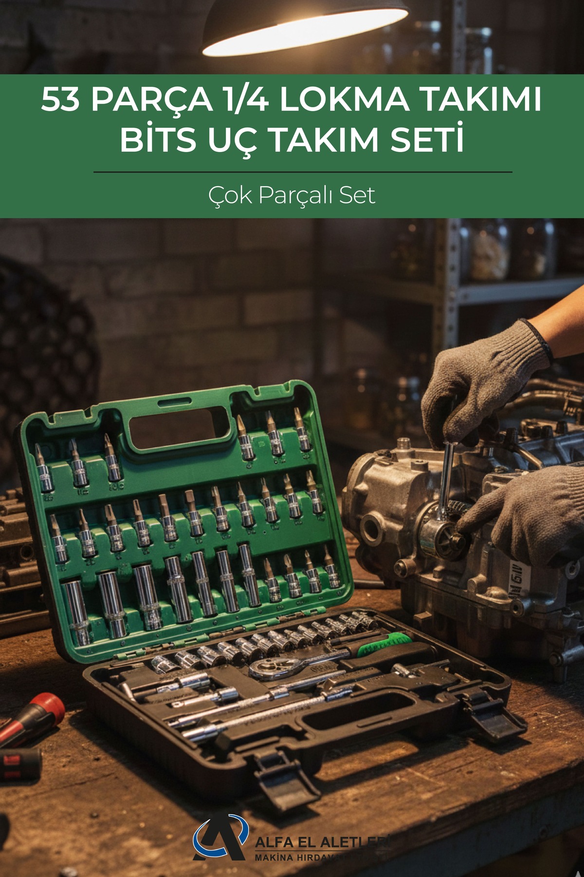 cp tools 53 Parça 1/4 Lokma Takımı ve Bits Uç Takım Seti (Çok
